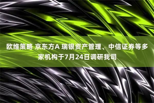 欧维策略 京东方A 瑞银资产管理、中信证券等多家机构于7月24日调研我司